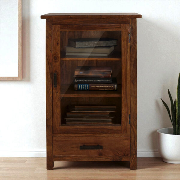 The Attic Sheesham Mini Glazed Bookcase