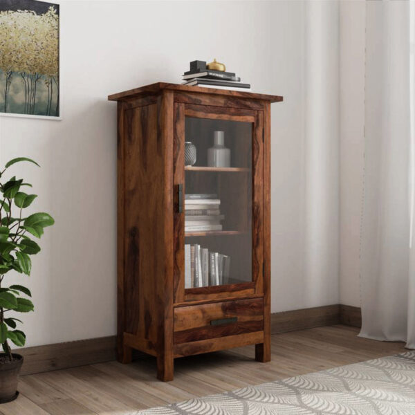 The Attic Sheesham Mini Glazed Bookcase
