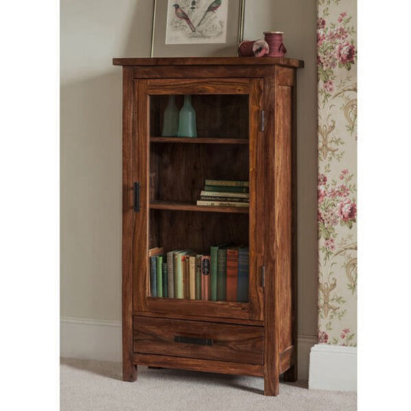 The Attic Sheesham Mini Glazed Bookcase
