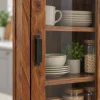 The Attic Sheesham Mini Glazed Bookcase