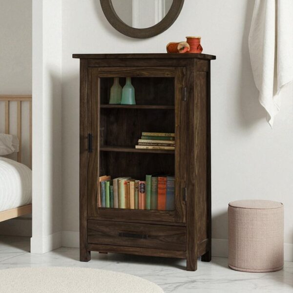 The Attic Sheesham Mini Glazed Bookcase
