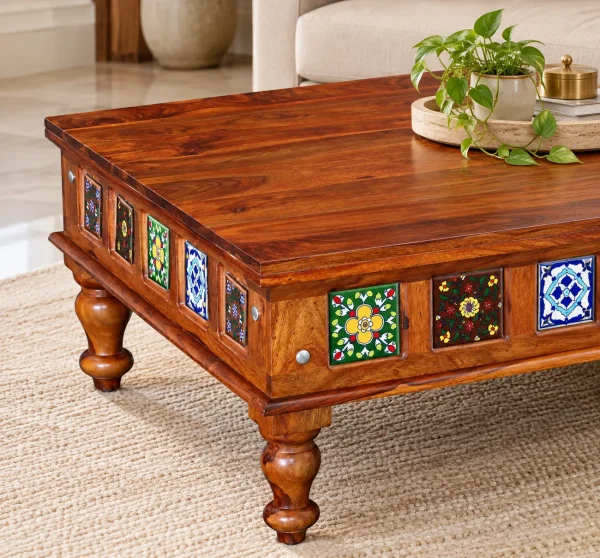 Rustic Inlaid Wood Coffee Table The Attic Lewiston Coffee Table
