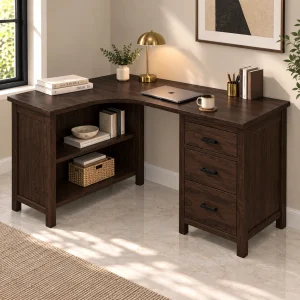 KL-1743WL (1) The Attic Illinoi Study Table Walnut