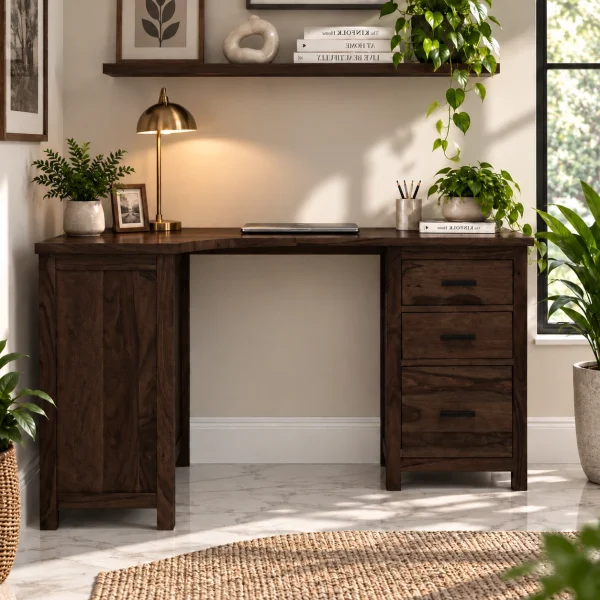 KL-1743WL (4) The Attic Illinoi Study Table Walnut