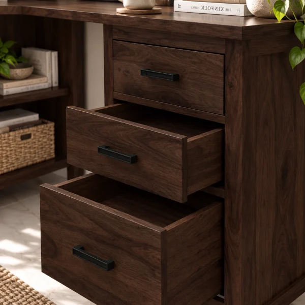 KL-1743WL (5) The Attic Illinoi Study Table Walnut