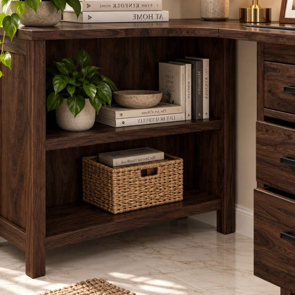 KL-1743WL (7) The Attic Illinoi Study Table Walnut