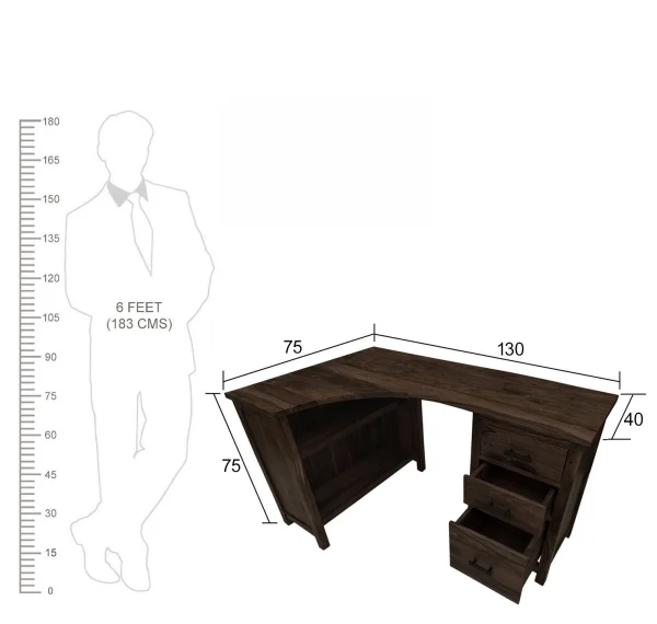 KL-1743WL (9) The Attic Illinoi Study Table Walnut