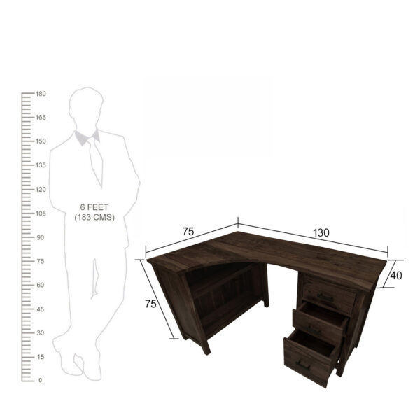 KL-1743WL (9) The Attic Illinoi Study Table Walnut