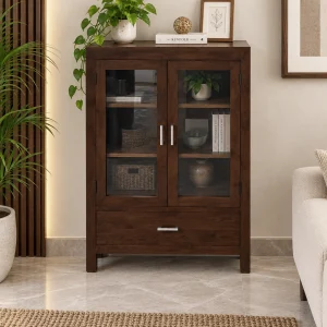 KL-1884W (1) The Attic Hepburn Kitchen Cabinet Walnut