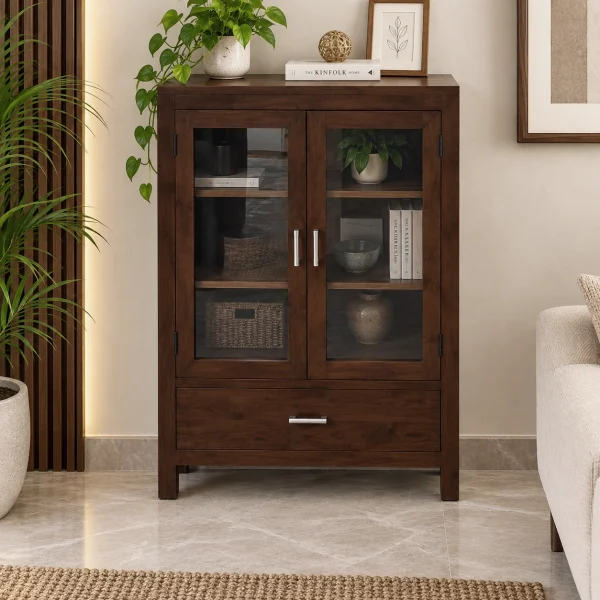 KL-1884W (1) The Attic Hepburn Kitchen Cabinet Walnut