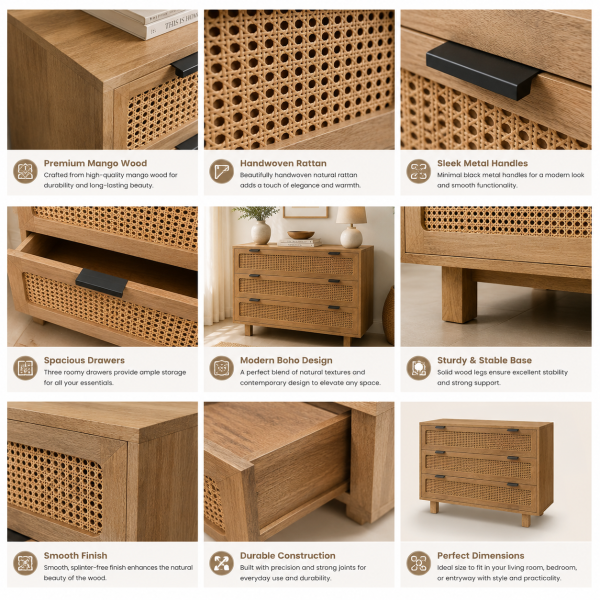 ChatGPT Image Jun 13, 2026, 06_11_55 PM The Attic Panamara Chest of Drawers: Kitchen and Living Room Storage Solution | Solid Mango Wood with Natural Matte Finish
