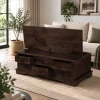 The Attic Leamington Coffee Table - Solid Wood Centre Table with Walnut Matte Finish for Elegant Living Room Decor