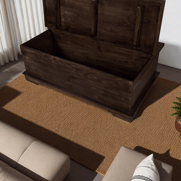 The Attic Leamington Coffee Table - Solid Wood Centre Table with Walnut Matte Finish for Elegant Living Room Decor