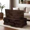 The Attic Leamington Coffee Table - Solid Wood Centre Table with Walnut Matte Finish for Elegant Living Room Decor