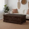 The Attic Leamington Coffee Table - Solid Wood Centre Table with Walnut Matte Finish for Elegant Living Room Decor
