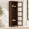 The Attic Arkansas Multipurpose Cabinet - Solid Wood Bookshelf and Kitchen Cabinet with Walnut Matte Finish