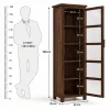 The Attic Arkansas Multipurpose Cabinet - Solid Wood Bookshelf and Kitchen Cabinet with Walnut Matte Finish