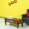 The Attic Lewiston Coffee Table - Solid Sheesham Wood Centre Table with Walnut Matte Finish for Rustic Living Room Decor