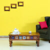 The Attic Lewiston Coffee Table - Solid Sheesham Wood Centre Table with Walnut Matte Finish for Rustic Living Room Decor