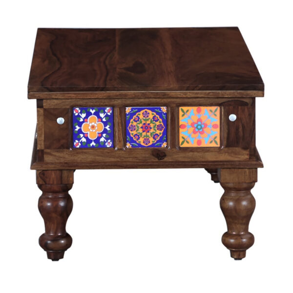 The Attic Lewiston Coffee Table - Solid Sheesham Wood Centre Table with Walnut Matte Finish for Rustic Living Room Decor