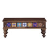 The Attic Lewiston Coffee Table - Solid Sheesham Wood Centre Table with Walnut Matte Finish for Rustic Living Room Decor