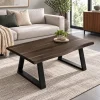 The Attic Live Edge Coffee Table - Solid Wood Classy Centre Table with Walnut Matte Finish
