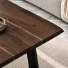 The Attic Live Edge Coffee Table - Solid Wood Classy Centre Table with Walnut Matte Finish