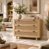 KL-2171 (1) The Attic Panamara Chest of Drawers: Kitchen and Living Room Storage Solution | Solid Mango Wood with Natural Matte Finish