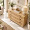 KL-2171 (4) The Attic Panamara Chest of Drawers: Kitchen and Living Room Storage Solution | Solid Mango Wood with Natural Matte Finish