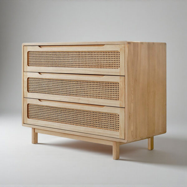 KL-2171 (7) The Attic Panamara Chest of Drawers: Kitchen and Living Room Storage Solution | Solid Mango Wood with Natural Matte Finish