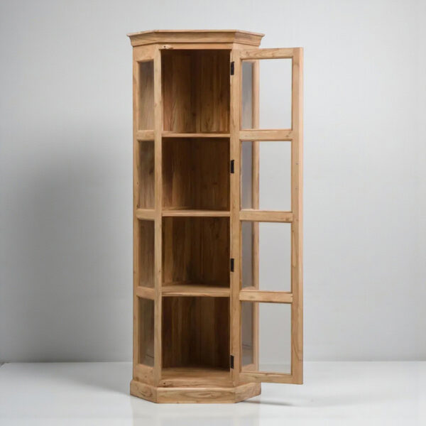 The Attic Ines Multipurpose Cabinet - Solid Mango Wood Bookshelf and Kitchen Cabinet with Natural Matte Finish