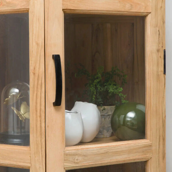 The Attic Ines Multipurpose Cabinet - Solid Mango Wood Bookshelf and Kitchen Cabinet with Natural Matte Finish