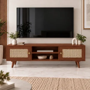 KL-2175 (1) The Attic Janah TV Cabinet: Solid Wood Sideboard TV Cabinet