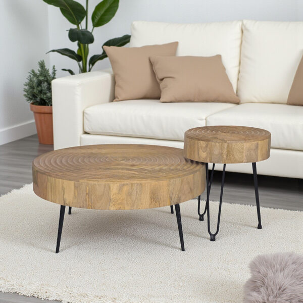 The Attic Jessie Coffee Table: Natural Beauty in Solid Wood - Living Room Centerpiece with Matt Finish