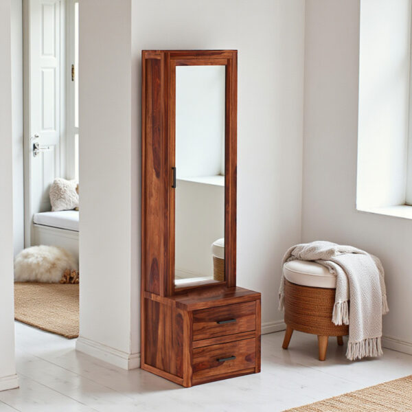 The Attic Jaisal Dressing Table For Bedroom|Honey Matt Finish
