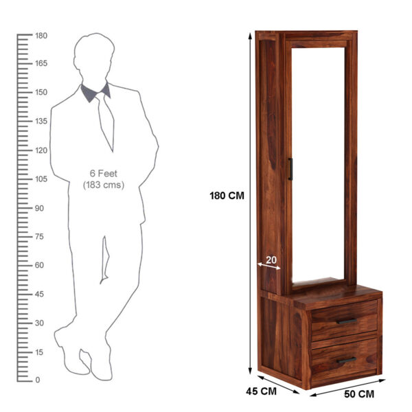 The Attic Jaisal Dressing Table For Bedroom|Honey Matt Finish