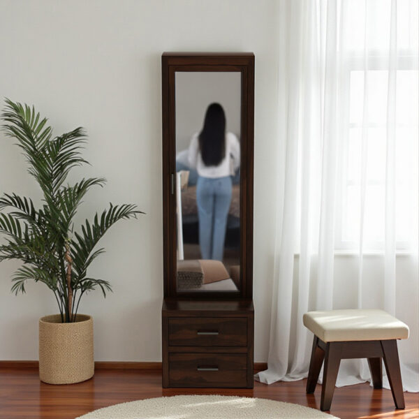 KL-2193W (2) The Attic Jaisal Dressing Table For Bedroom|Walnut Matt Finish