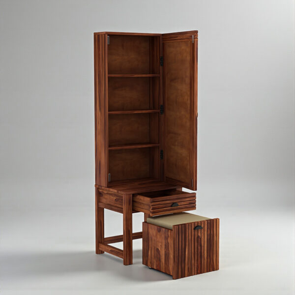 The Attic Beru Dressing Table For Bedroom|Honey Matt Finish