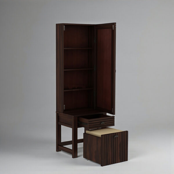 The Attic Beru Dressing Table For Bedroom|Walnut Matt Finish