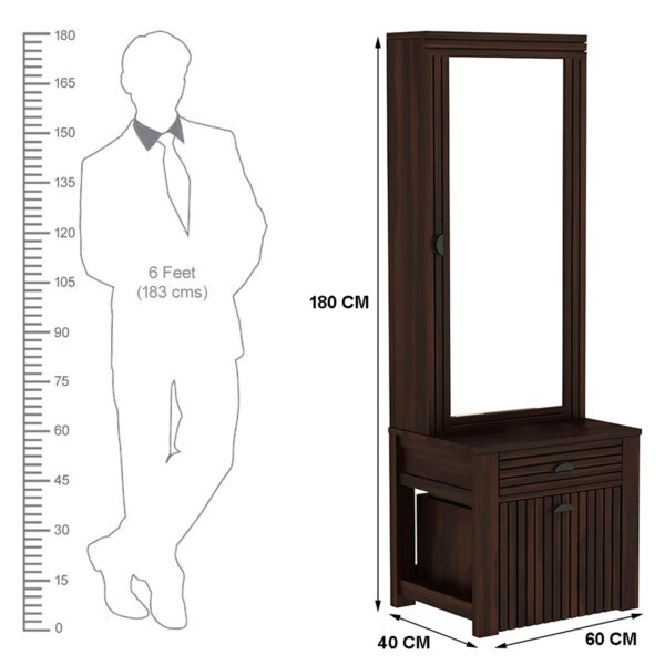 The Attic Beru Dressing Table For Bedroom|Walnut Matt Finish