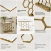 KL-2207G (4) The Attic Lamda Console Table For Living Room|Marble + Iron|White + Gold Matt Finish