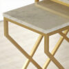 The Attic Cruzz Set: Luxurious Marble and Iron Tables for Living Room | White and Gold Matt Finish