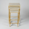 The Attic Cruzz Set: Luxurious Marble and Iron Tables for Living Room | White and Gold Matt Finish