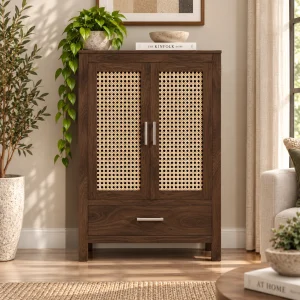 1 The Attic Cane Hepburn Kitchen Cabinet Walnut