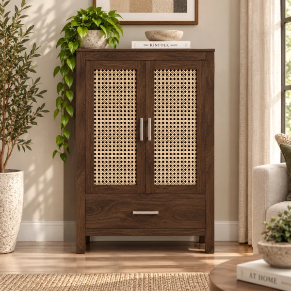 1 The Attic Cane Hepburn Kitchen Cabinet Walnut