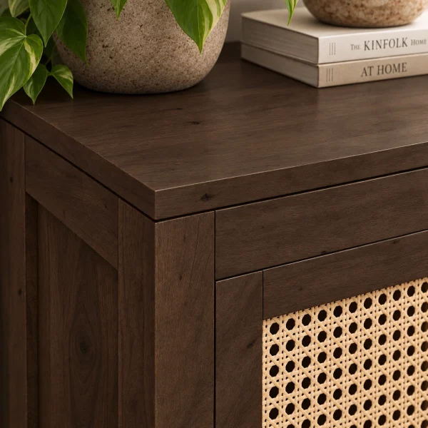 6 The Attic Cane Hepburn Kitchen Cabinet Walnut