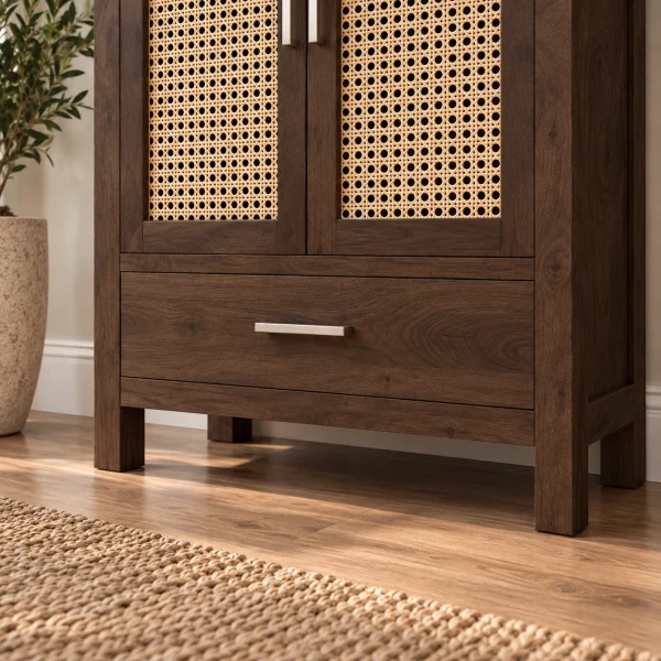 7 The Attic Cane Hepburn Kitchen Cabinet Walnut