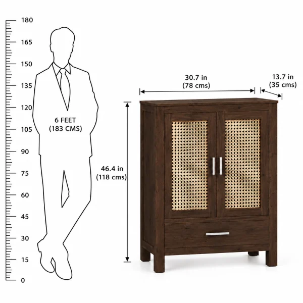 8 The Attic Cane Hepburn Kitchen Cabinet Walnut