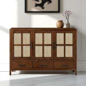 KL-2164C (1) The Attic Cane Suzelle Sideboard| Honey Matte Finish