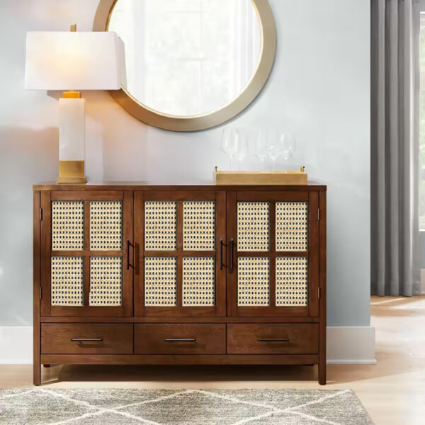 The Attic Cane Suzelle Sideboard| Honey Matte Finish
